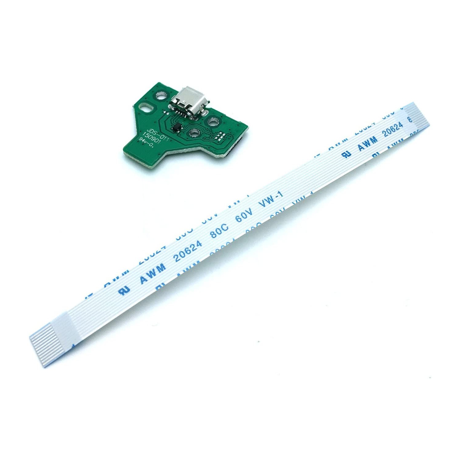 USB Charging Port Socket Board JDS-011 for Sony PS4 2nd Gen Controller with 12 Pin Power Switch Ribbon Cable