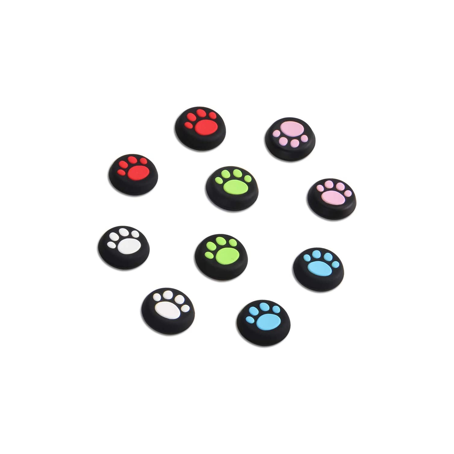 5 Pair/10 PCS Replacement Silicone Analog Controller Joystick Thumb Stick Grips Caps Cover for PS4 PS3 PS2