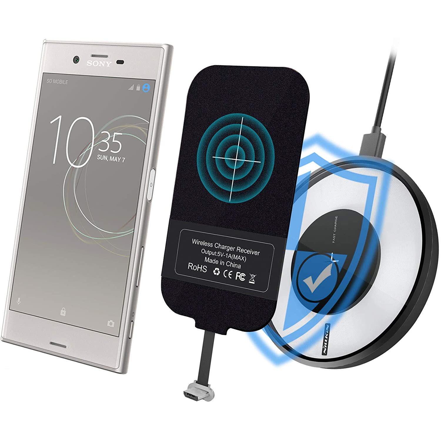 Chargeur sans fil récepteur, chargeur sans fil Qi Magic Tag et puce de module de raccordement pour Galaxy de Samsung