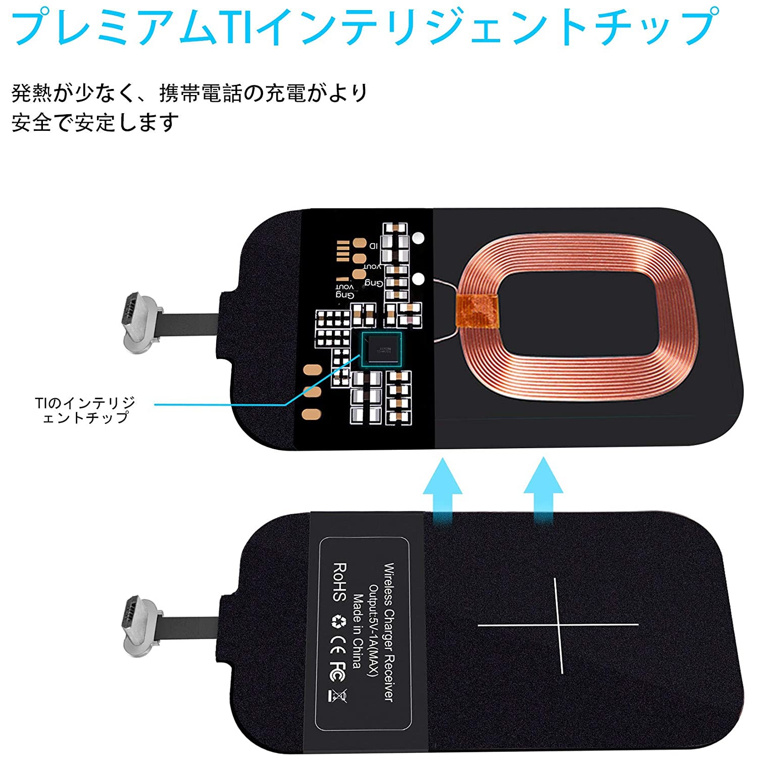 Chargeur sans fil récepteur, chargeur sans fil Qi Magic Tag et puce de module de raccordement pour Galaxy de Samsung