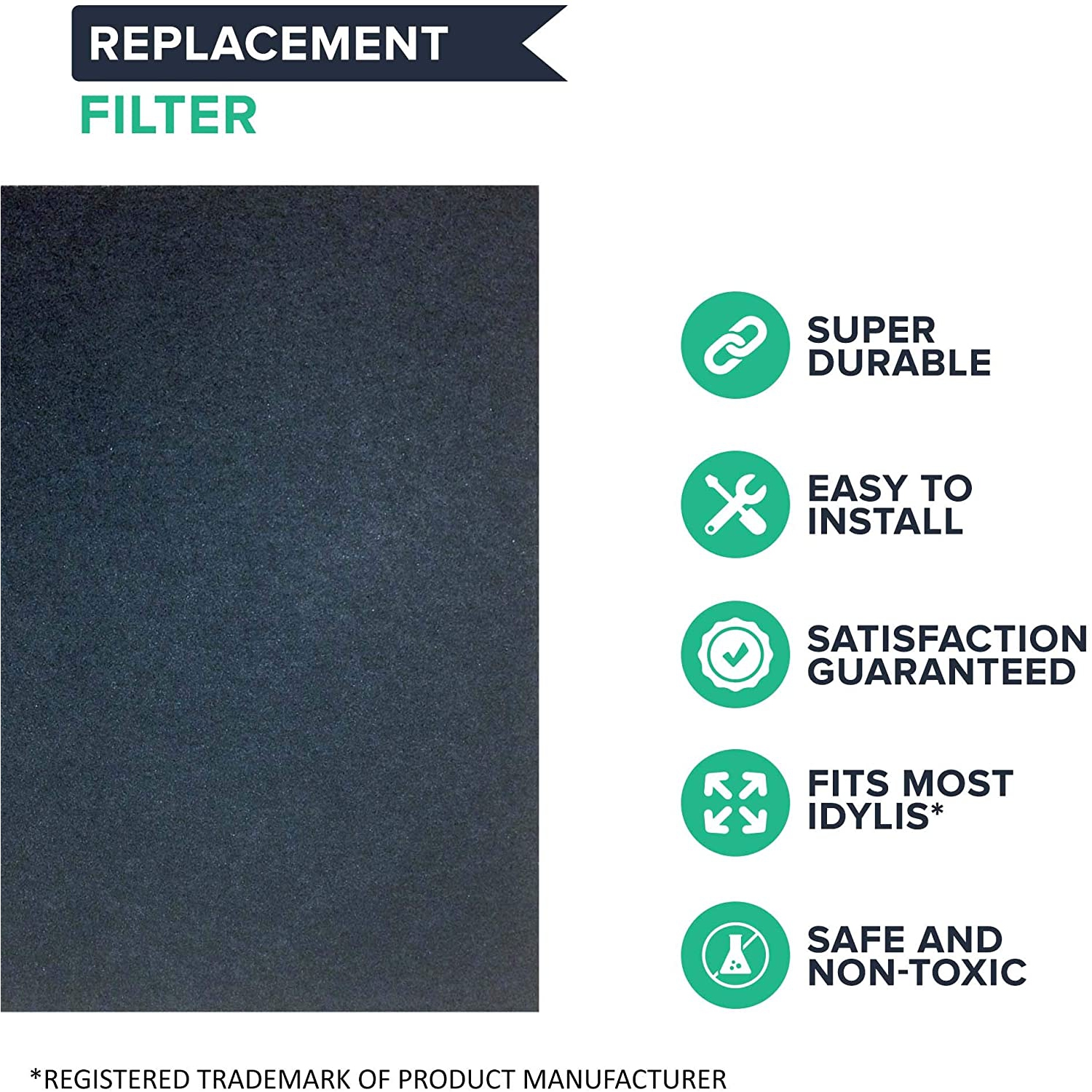 Replacement Filter Compatible with Idylis C Carbon Filter Part # IAF-H-100C, 302656, Fits Idylis