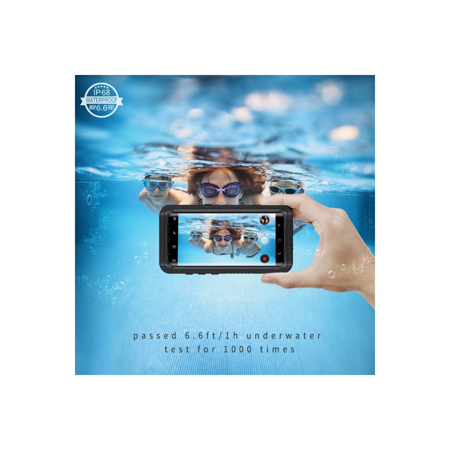 Étui pour Galaxy S8+, étui étanche et hermétique à la poussière IP68 avec protecteur d’écran intégré, boîtier complet