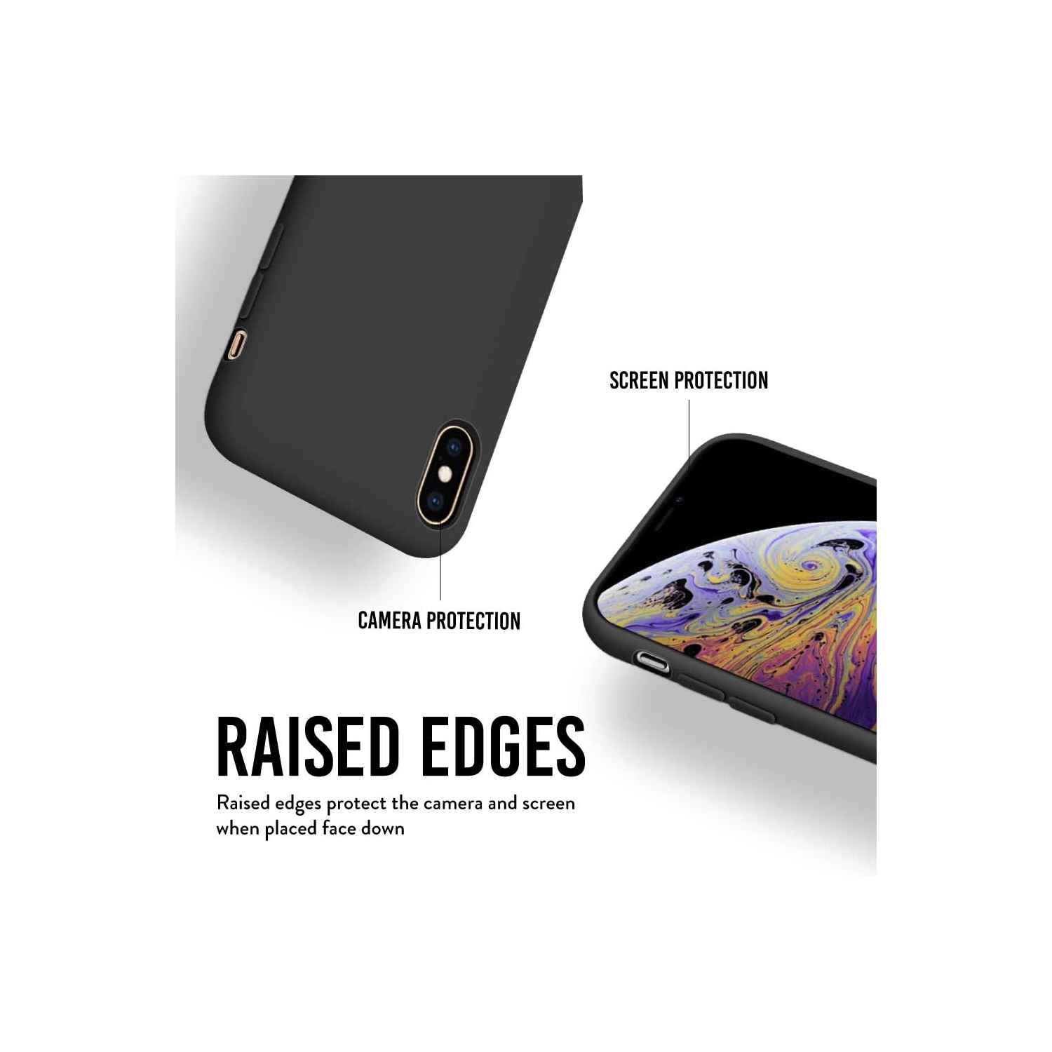 Slim Silicone Fit Designed for iPhone X Case, iPhone Xs (2018) Case, Protective Soft Flexible Silicone