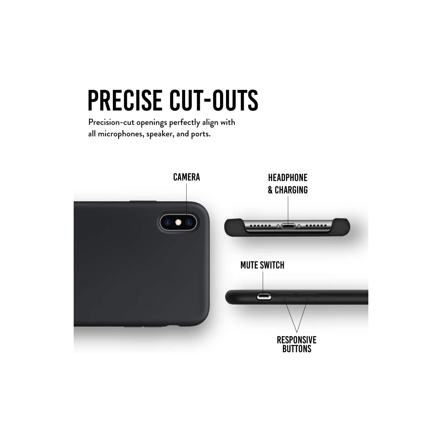 Slim Silicone Fit Designed for iPhone X Case, iPhone Xs (2018) Case, Protective Soft Flexible Silicone