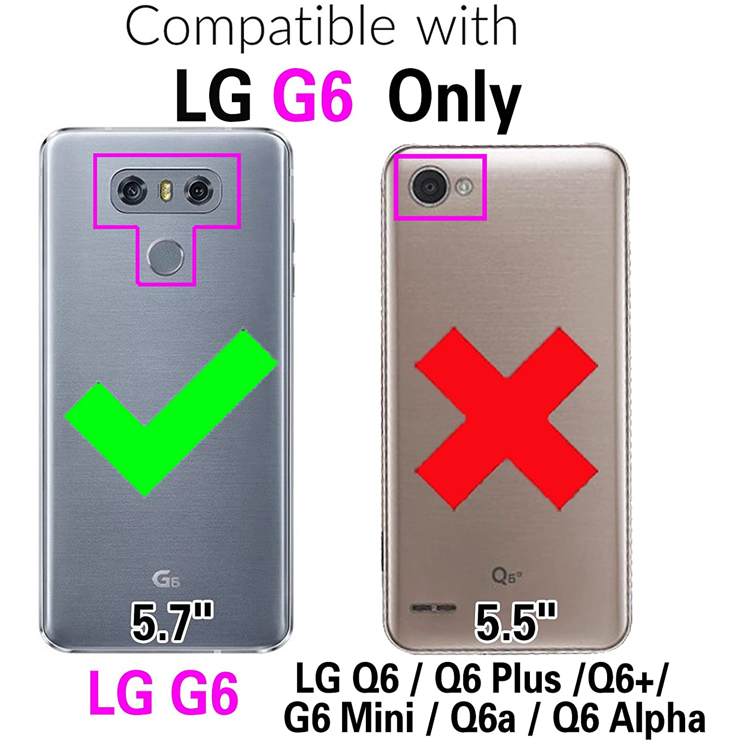 Compatible with LG G6 Wallet Case and Tempered Glass Screen Protector Flip Cover Credit Card Holder Stand Cell