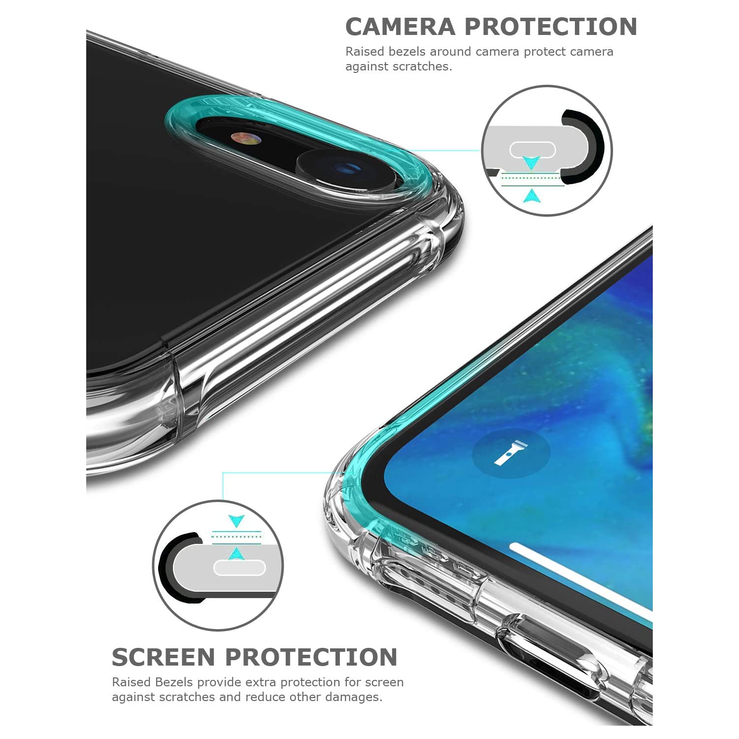 Clear Phone Case for iPhone XR 6.1 Inch,Transparent Slim Soft TPU BumCooper Silicone Cover