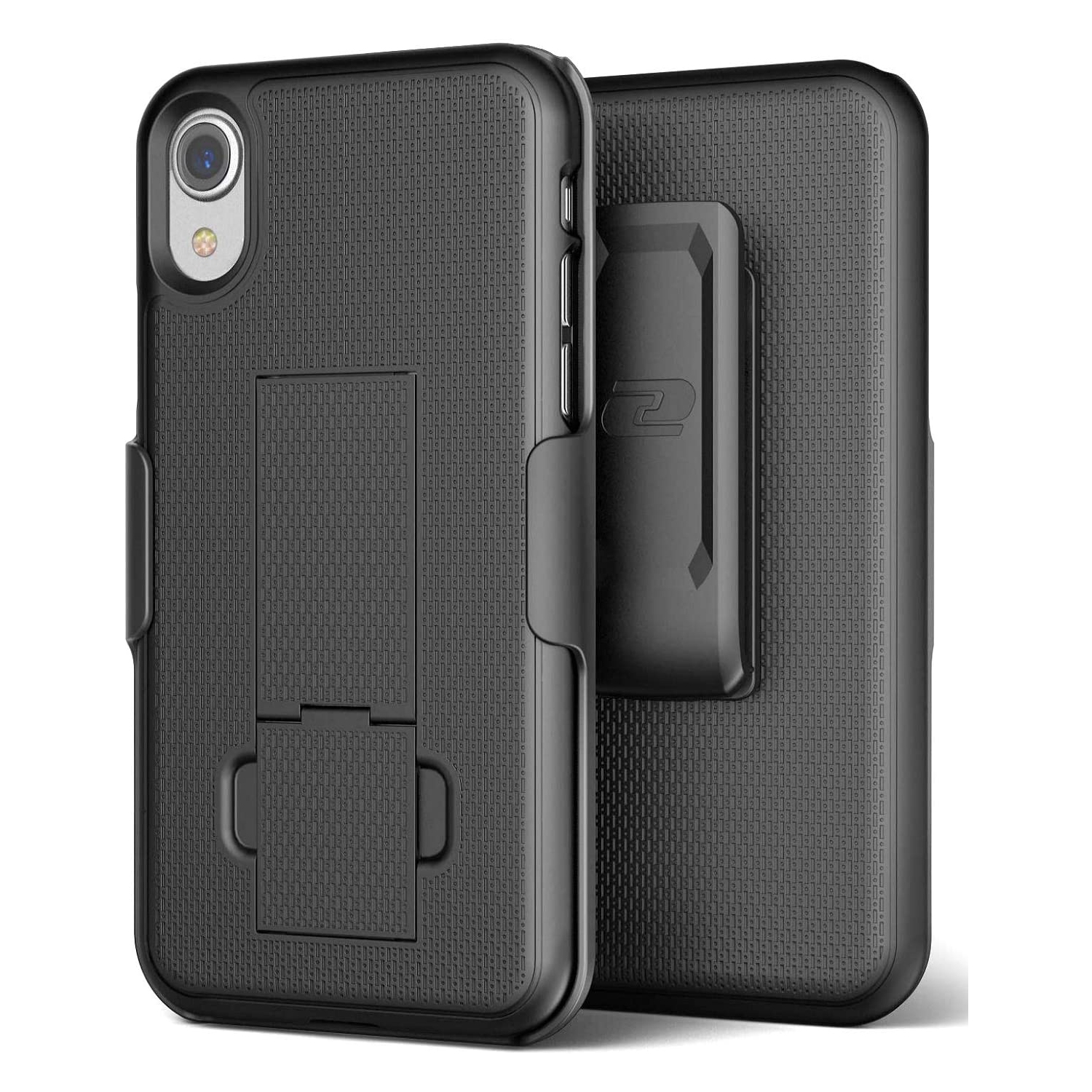 iPhone XR Belt Clip Holster Case, Ultra Slim Rubberized Grip Thin Fit Protective Hard Cover Holder -