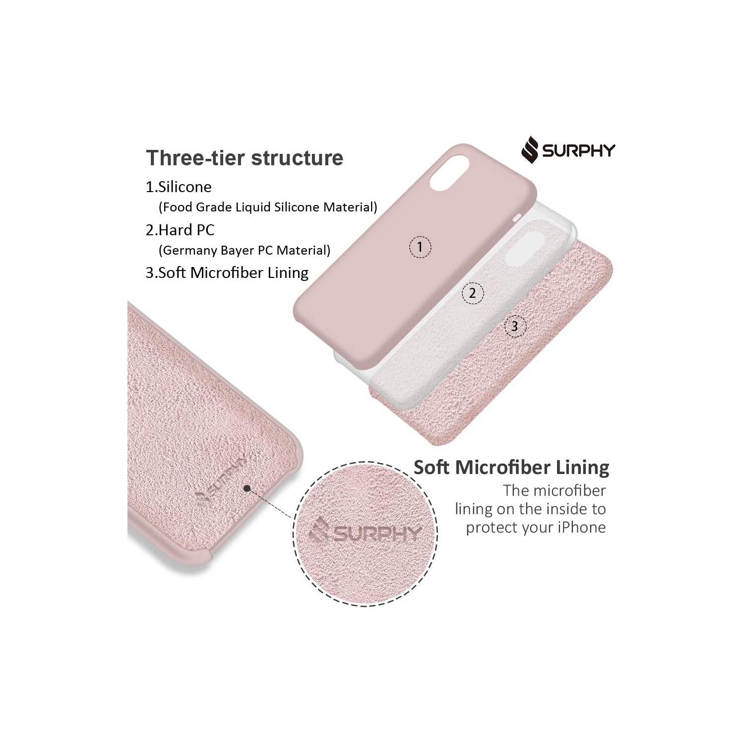 Silicone Case for iPhone X iPhone Xs Case, Liquid Silicone Protective Phone Case Cover (Full Body, Soft Case