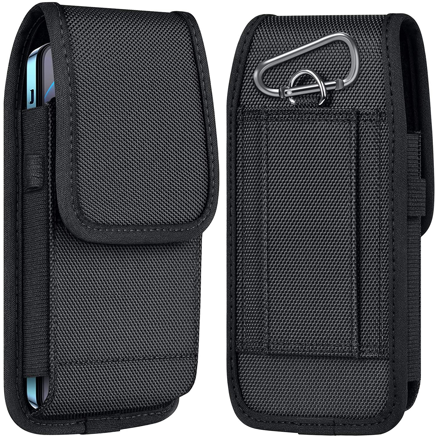 Cell Phone Pouch Nylon Holster Case with Belt Clip Cover Compatible with iPhone 12,11, Pro, Max, 7 SE2 X Samsung