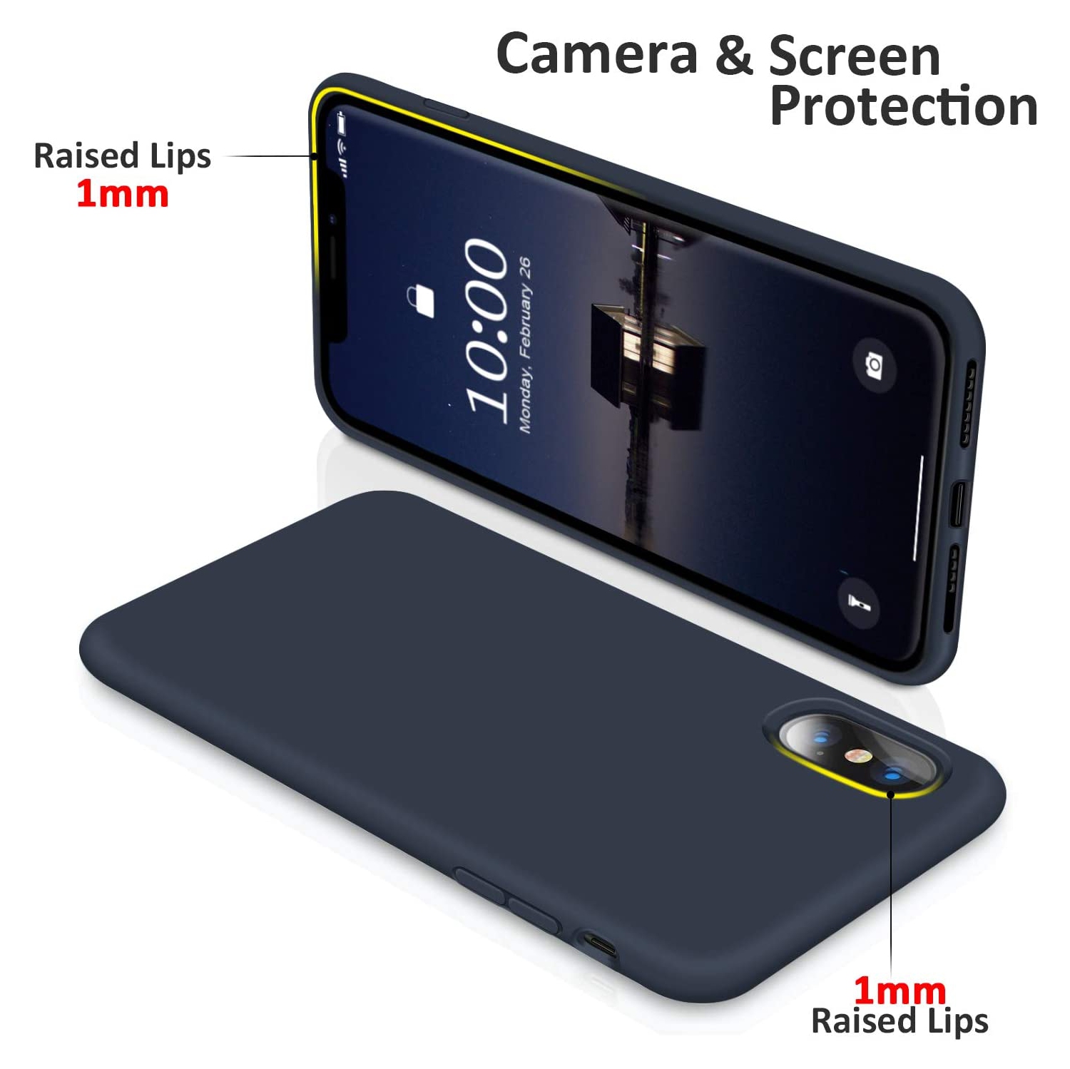 Silicone Case for iPhone X iPhone Xs Case, Liquid Silicone Protective Phone Case Cover (Full Body, Soft Case