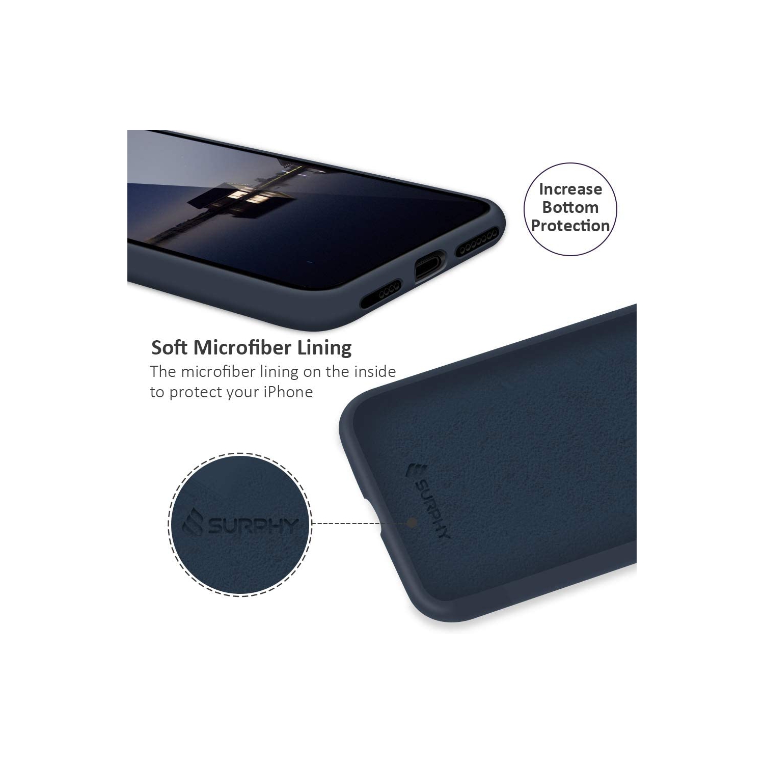 Silicone Case for iPhone X iPhone Xs Case, Liquid Silicone Protective Phone Case Cover (Full Body, Soft Case