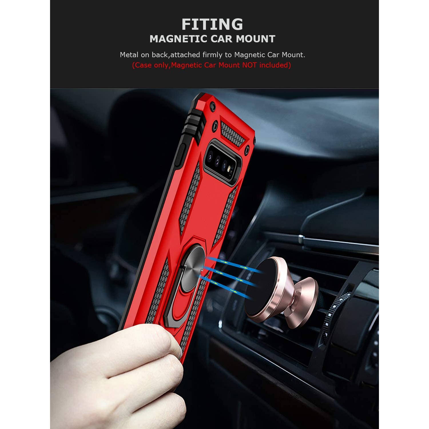 Ring Kickstand Phone Case for Samsung Galaxy S10,Heavy Duty Dual Layer Drop Protection Case for Galaxy