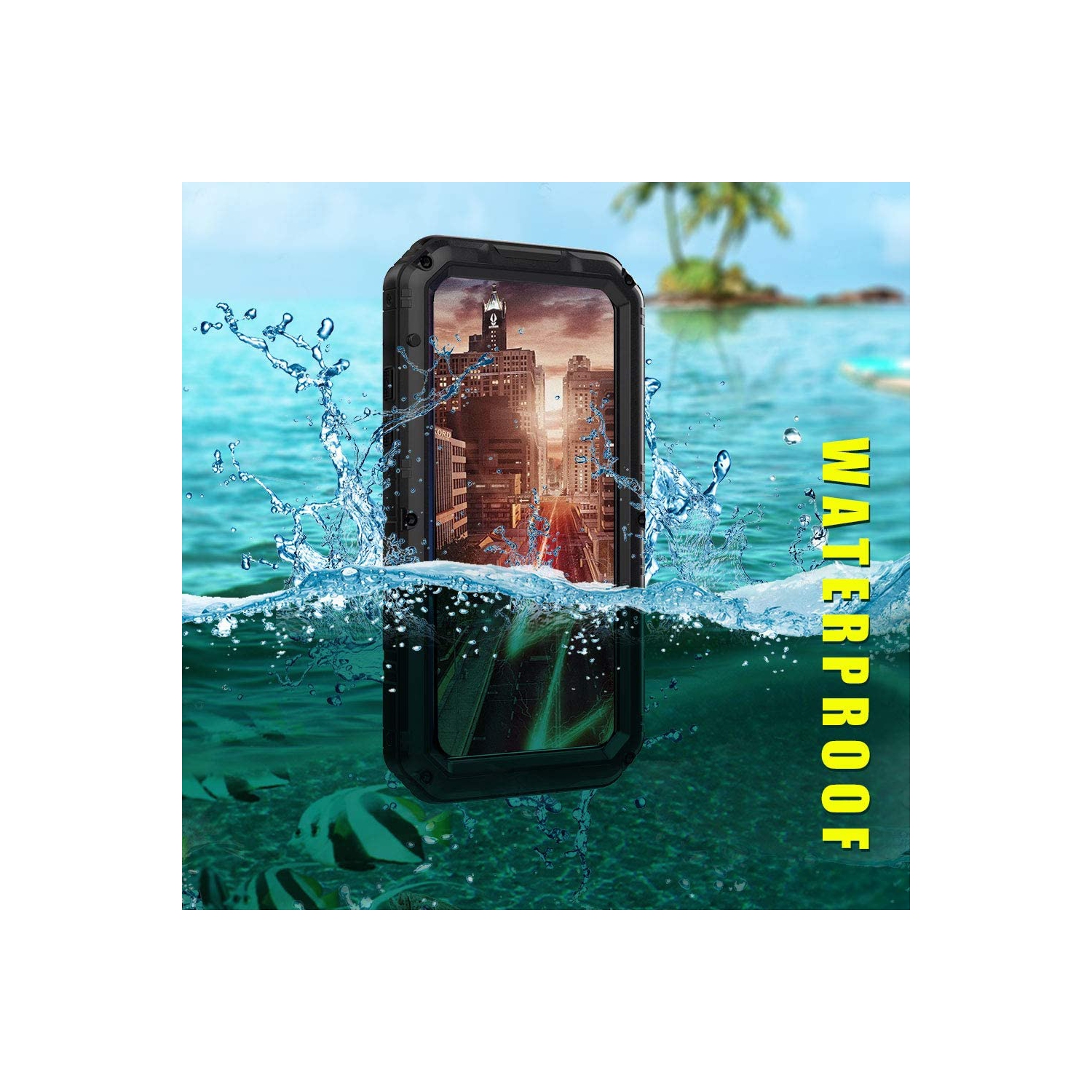 iPhone XR Case Heavy Duty Waterproof Shockproof Dustproof Durable Metal Full Body Protective Case Built-in