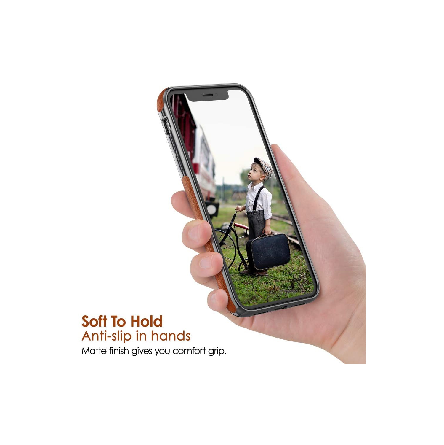 for iPhone XR Case Men, Phone Cover Women PU Leather Elegant Classy Designer Business Slim Full Body Protective