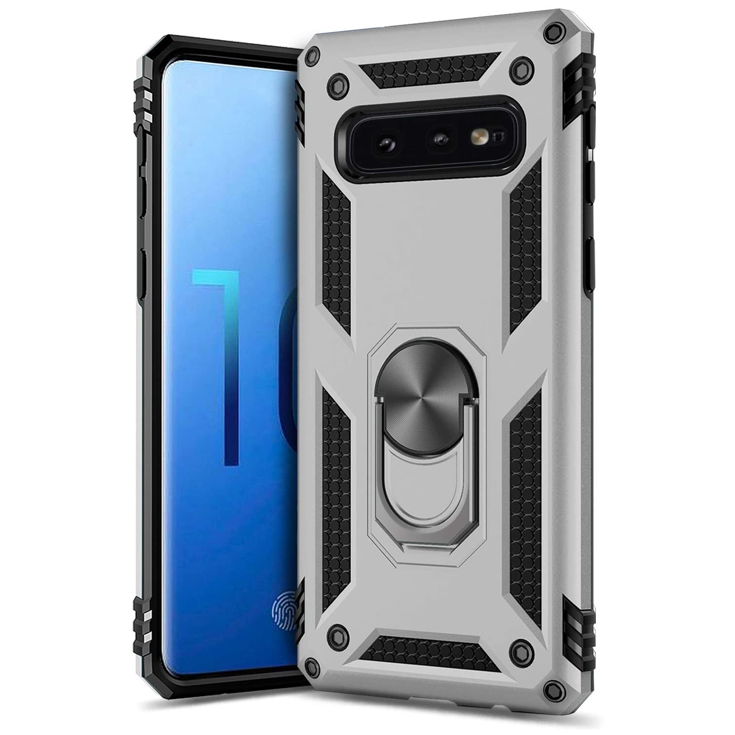 Ring Kickstand Phone Case for Samsung Galaxy S10e,Heavy Duty Dual Layer Drop Protection Case for Galaxy