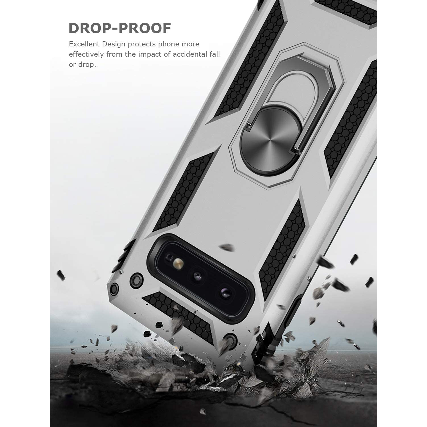 Étui béquille de Ring pour Galaxy S10e de Samsung, Étui robuste double couche résistant aux chutes pour Galaxy