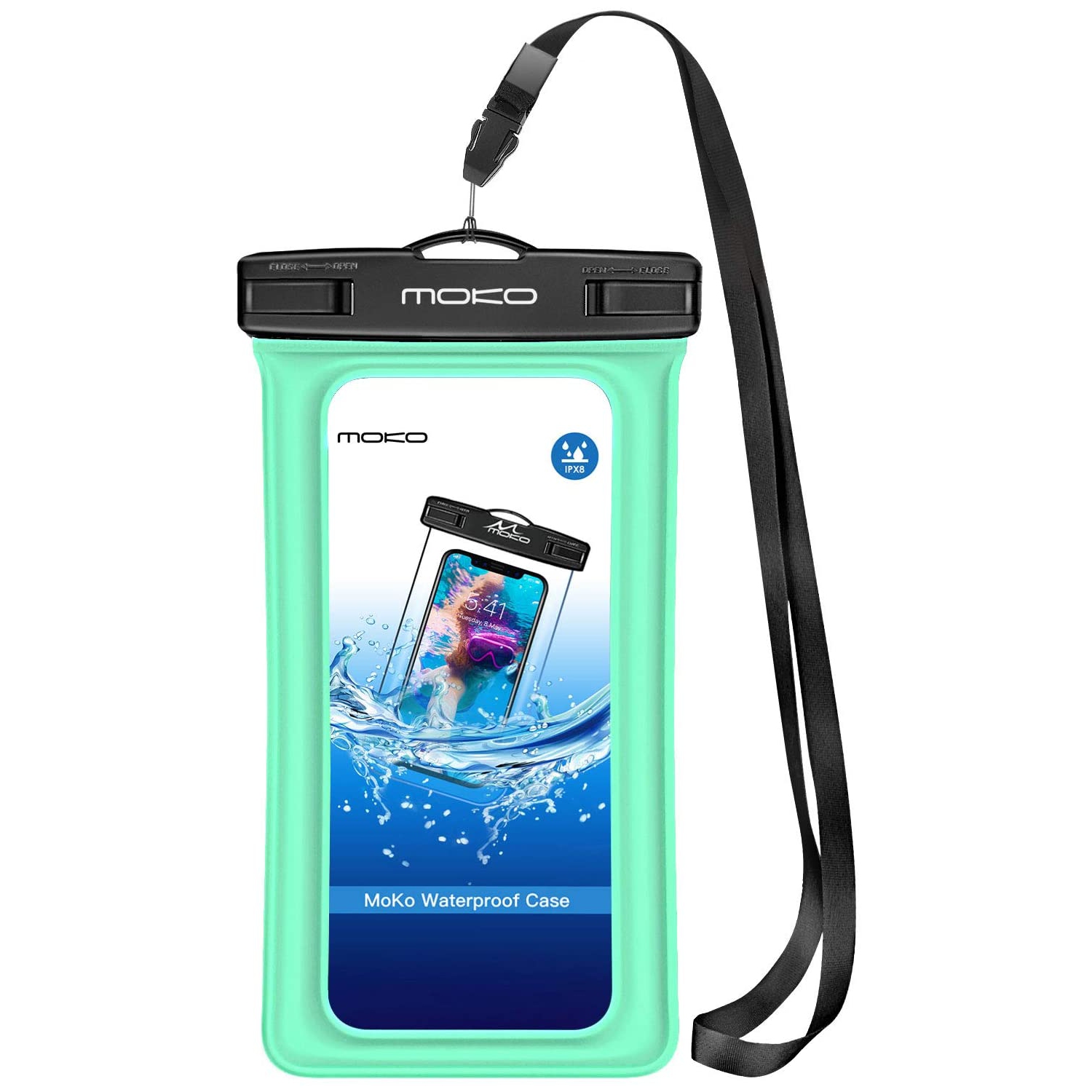 Floating Waterproof Phone Pouch, Floatable Phone Case Dry Bag with Lanyard Armband Compatible with iPhone 13/13