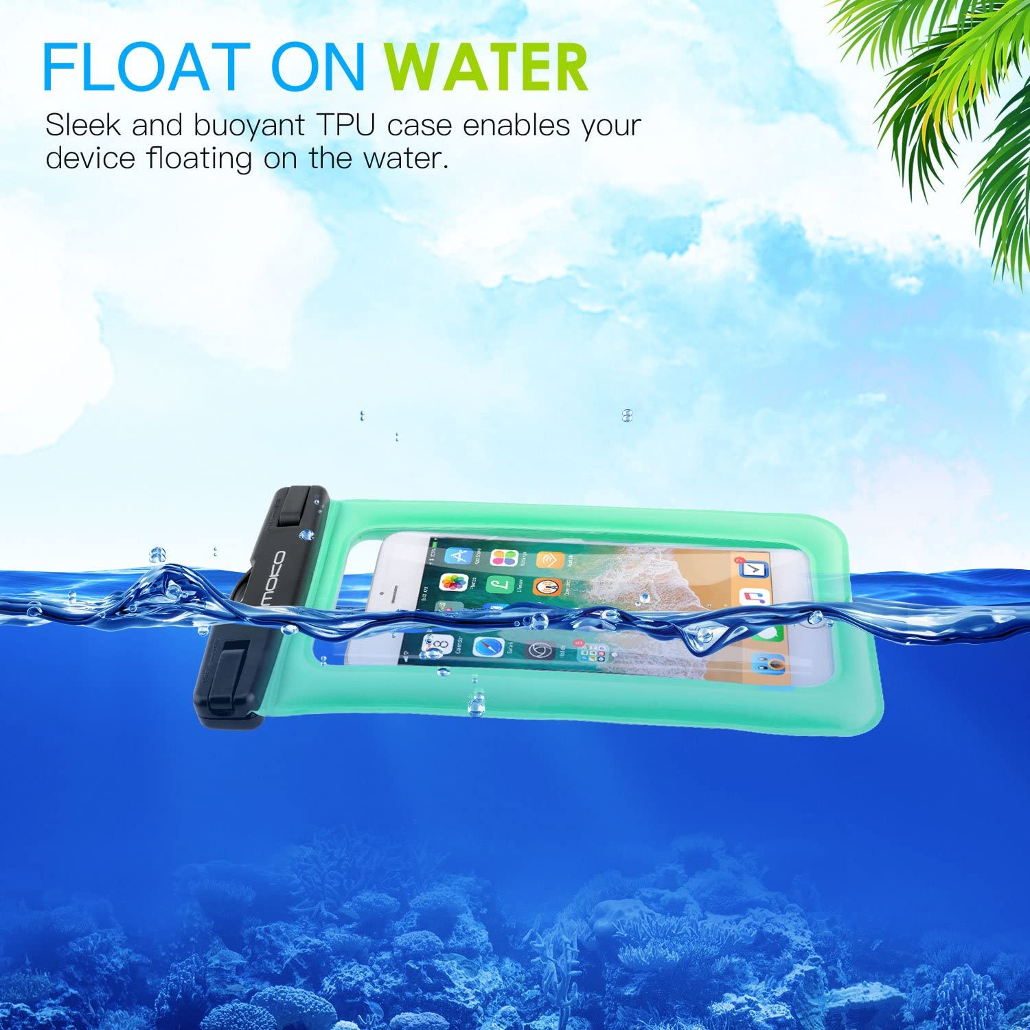 Sac étanche flottant pour téléphone cellulaire, pochette flottante pour  téléphone Sac étanche avec cordon brassard compatible avec iPhone