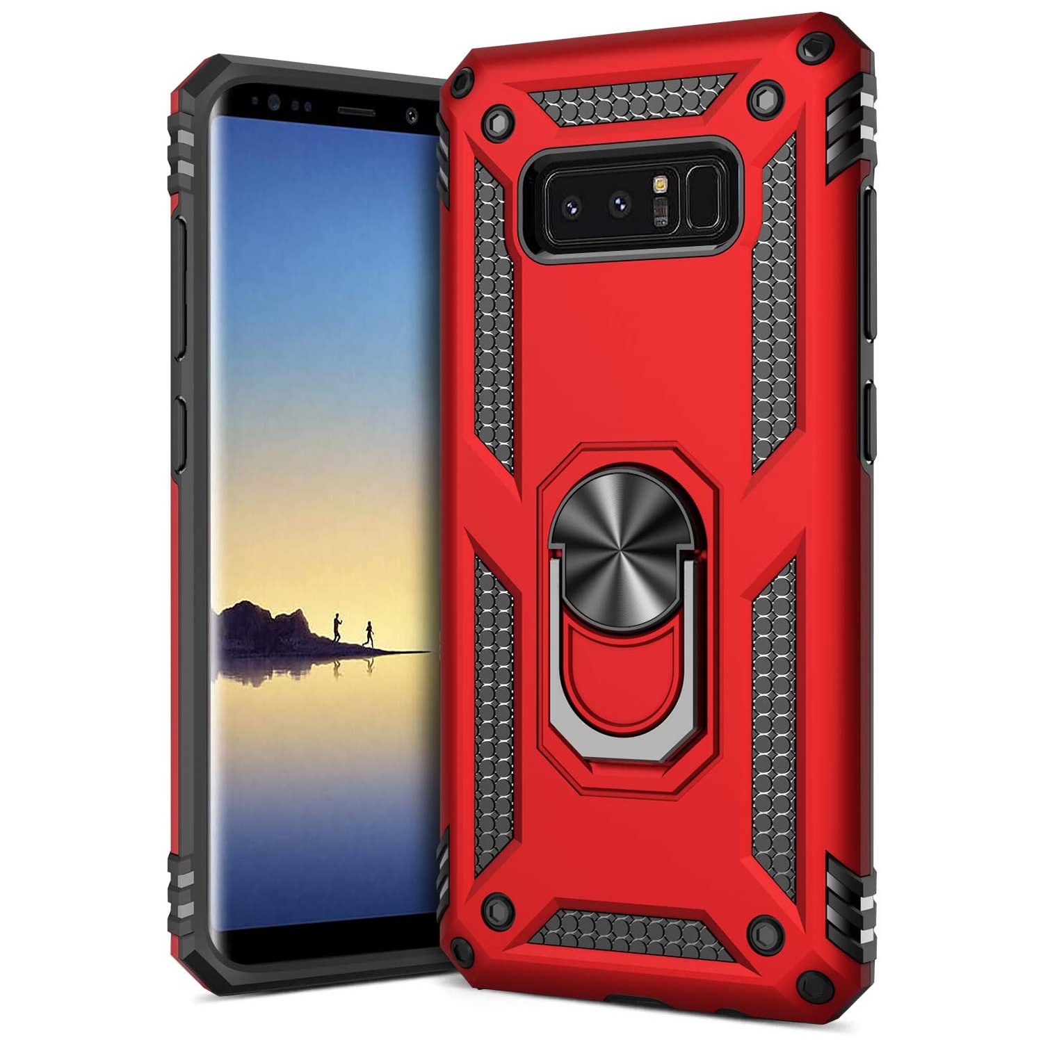 Ring Kickstand Phone Case for Samsung Galaxy Note 8,Heavy Duty Dual Layer Drop Protection Case for Galaxy