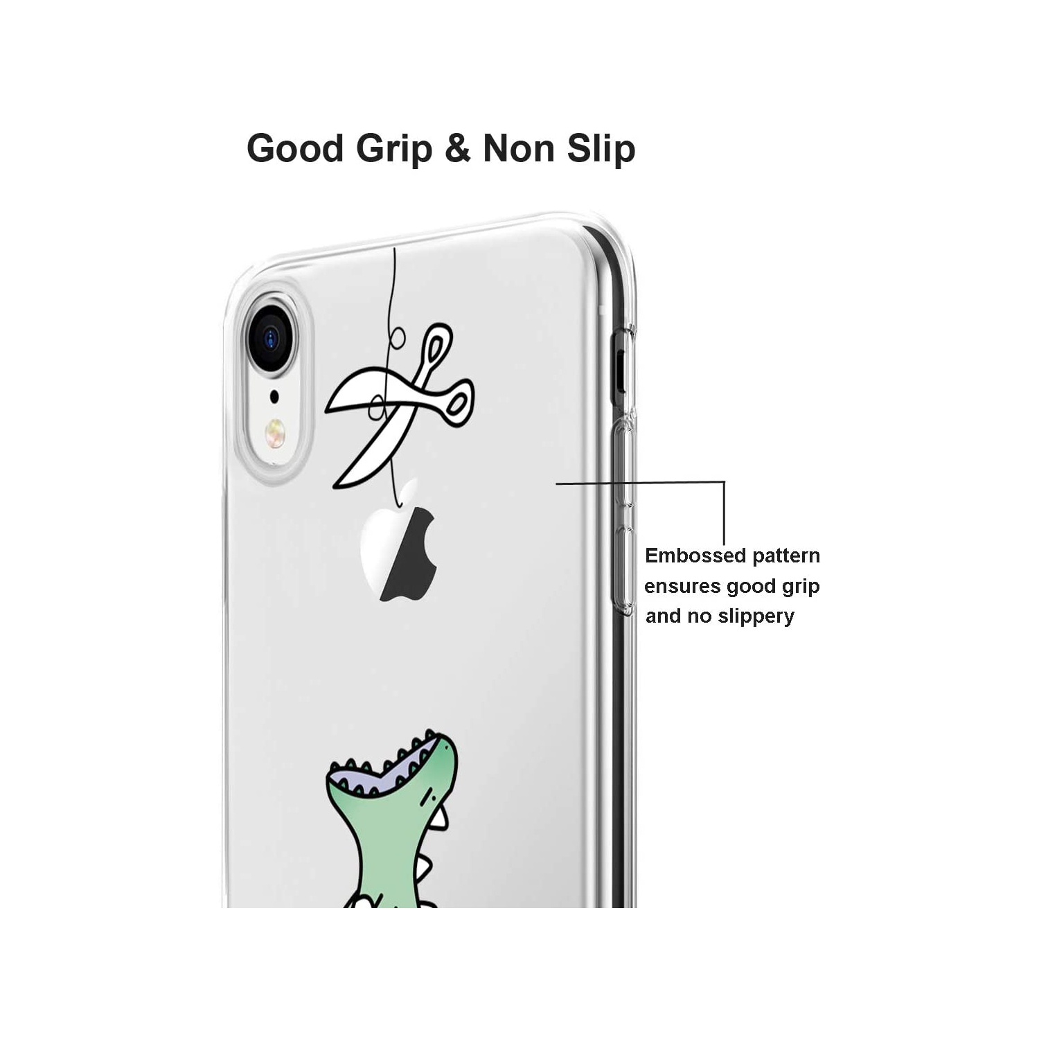 Case Clear with Design Slim Protective Soft TPU BumCooper Embossed Pattern [Support Wireless Charging] Cover