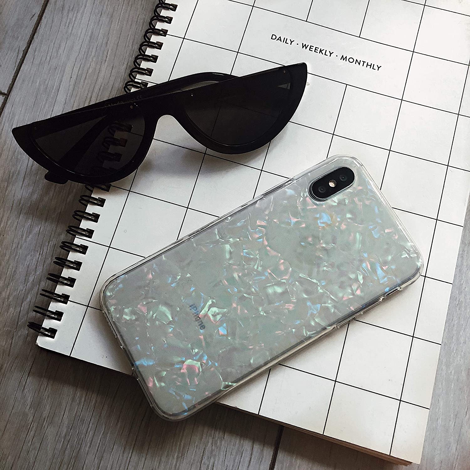 iPhone XR Case - Opal Holographic - Shock Absorbing Protective iPhone XR Phone Cover - Drop Proof