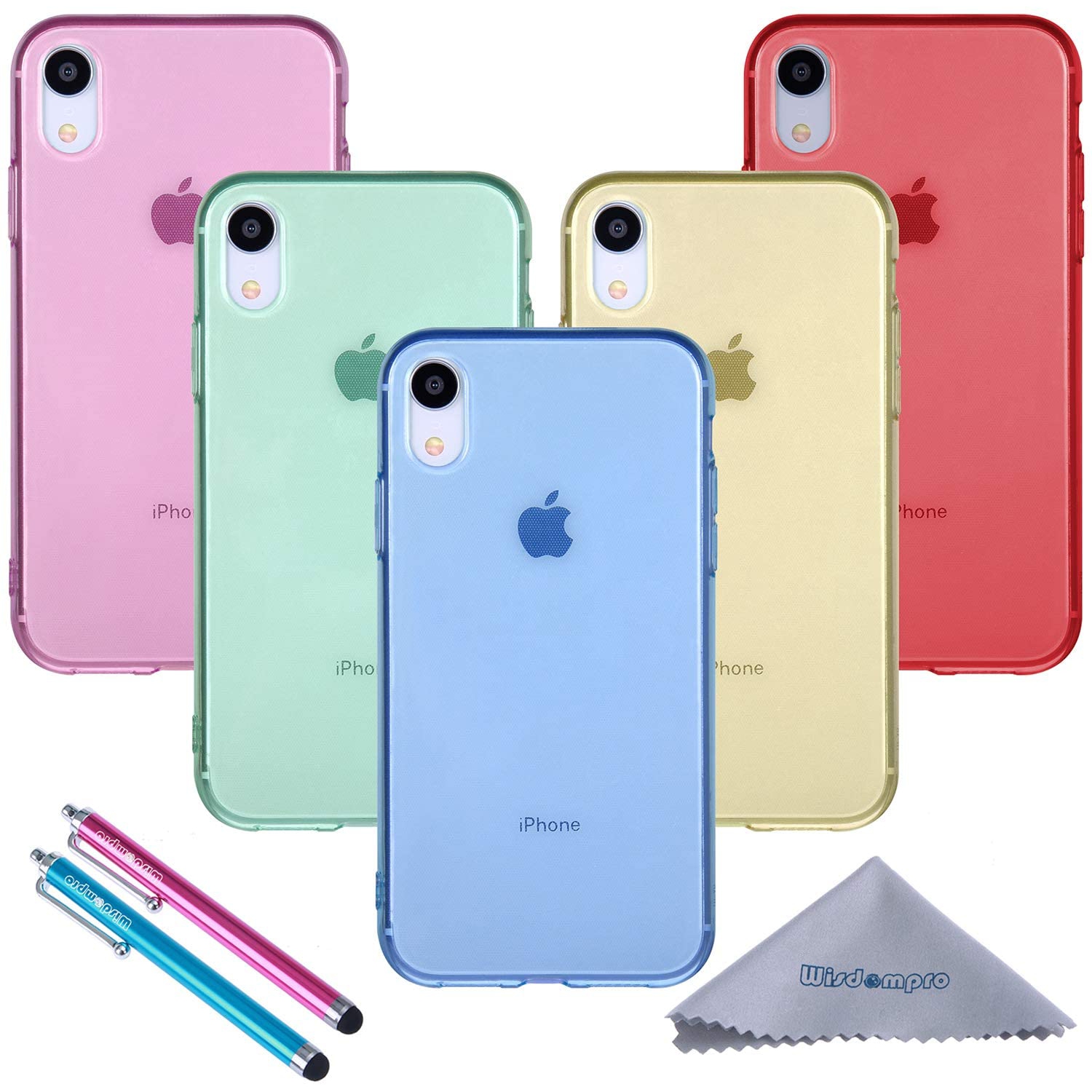 iPhone XR Case, Bundle of 5 Pack Extra Thin Slim Jelly Soft TPU Gel Protective Case Cover for Apple iPhone XR
