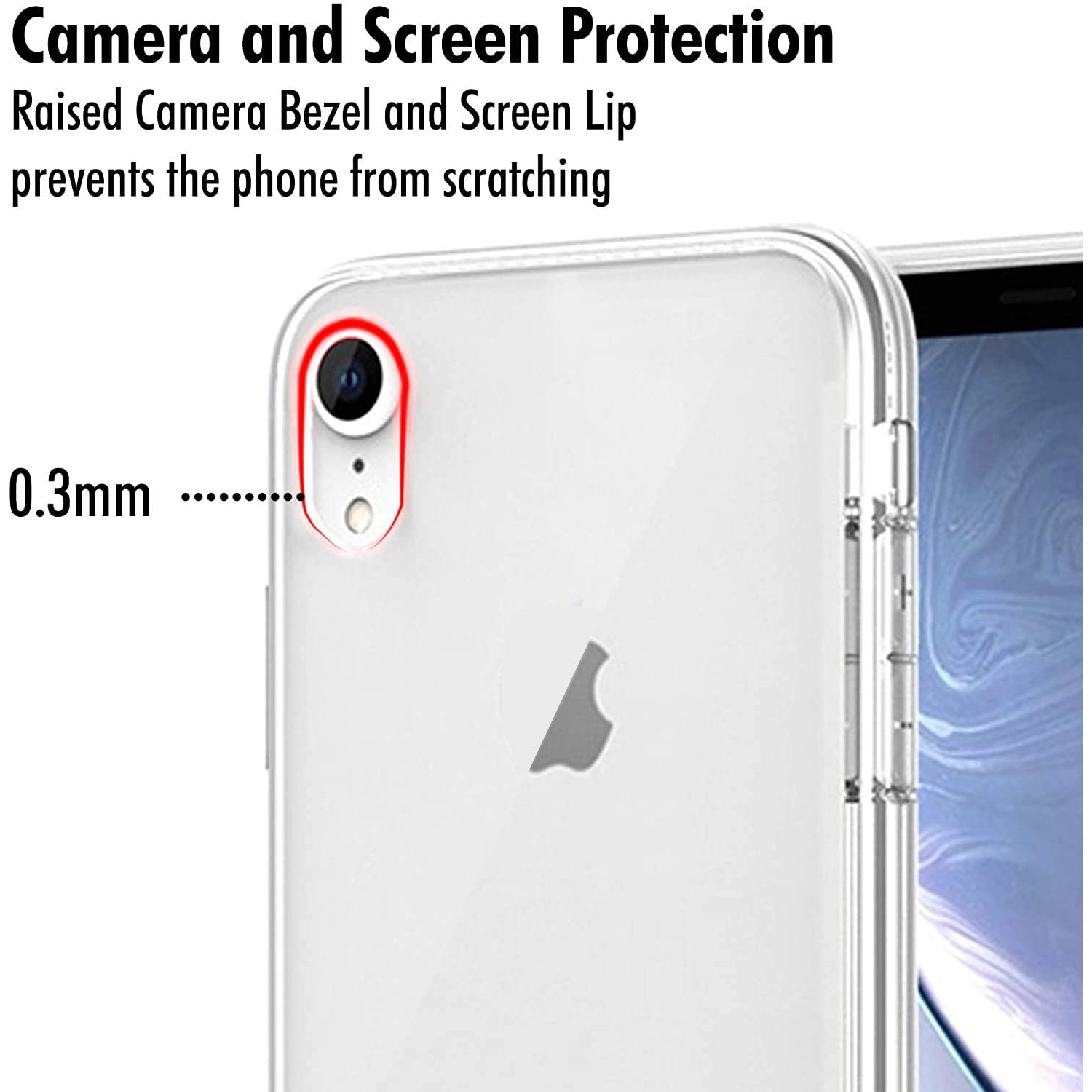 for iPhone XR Case, Clear Lifeproof Cases for Apple iPhone XR 6.1" Qi Slim Silicone Hard Transparent Cover