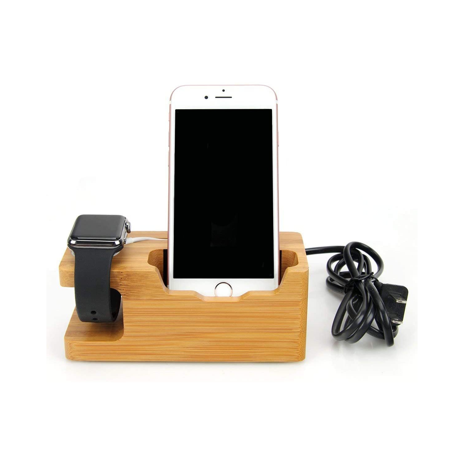 Station de recharge USB en bois de bambou, chargeur de bureau, concentrateur à 3 ports USB 3.0, pour iPhone 7/7Plus/6s/6/plus/5s et