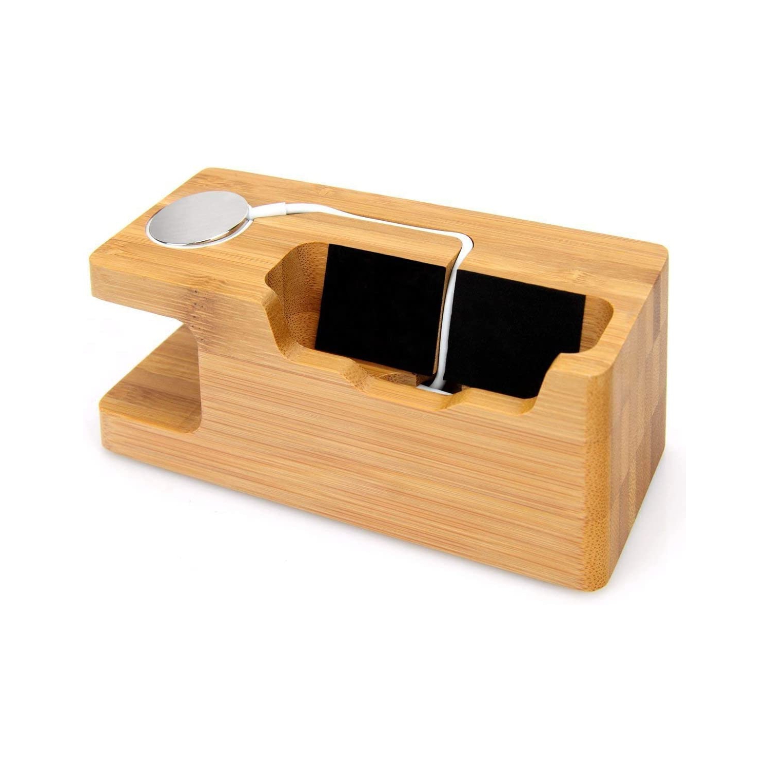 Station de recharge USB en bois de bambou, chargeur de bureau, concentrateur à 3 ports USB 3.0, pour iPhone 7/7Plus/6s/6/plus/5s et