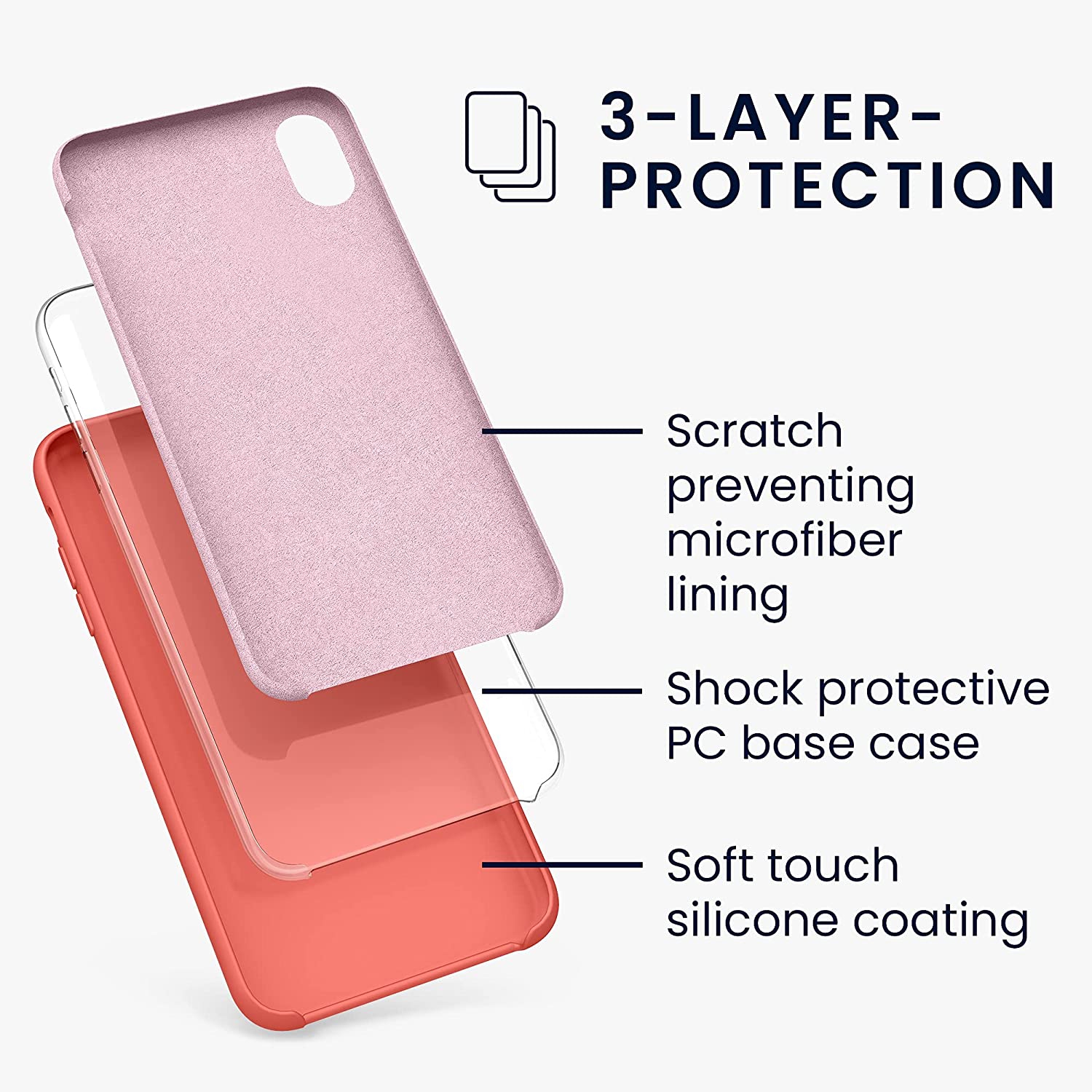 TPU Silicone Case Compatible with Apple iPhone XR - Case Slim Phone Cover with Soft Finish - Living Coral