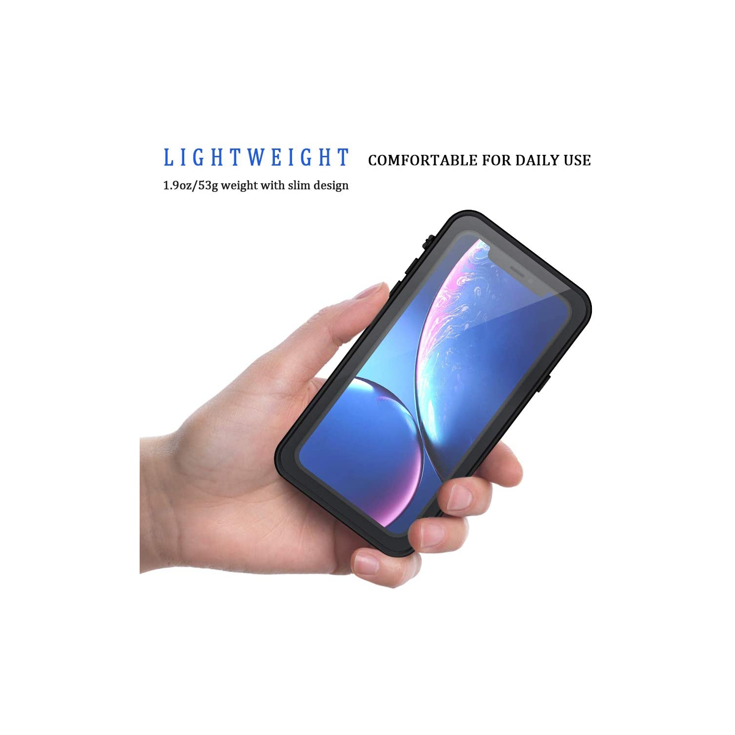 Étui pour iPhone XR, boîtier étanche et résistant à la poussière IP68, couvercle de protection étanche et hermétique à l’eau avec intégré