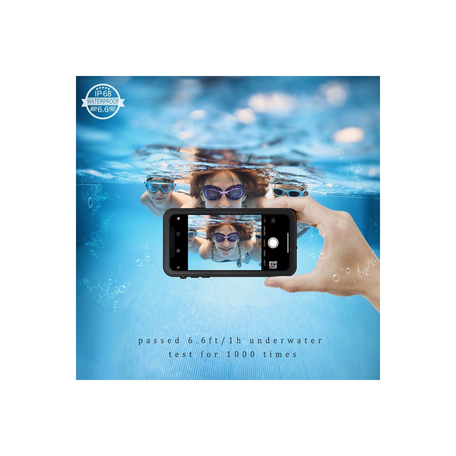 Étui pour iPhone XR, boîtier étanche et résistant à la poussière IP68, couvercle de protection étanche et hermétique à l’eau avec intégré