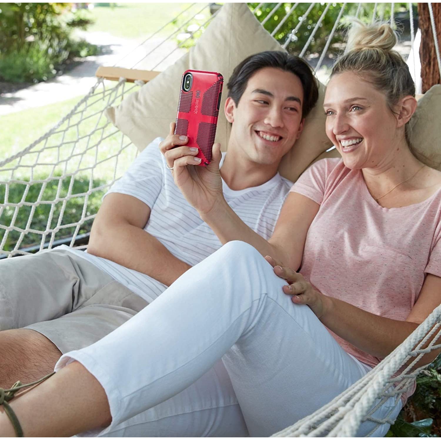 CandyShell Grip iPhone XR Case, White/Black