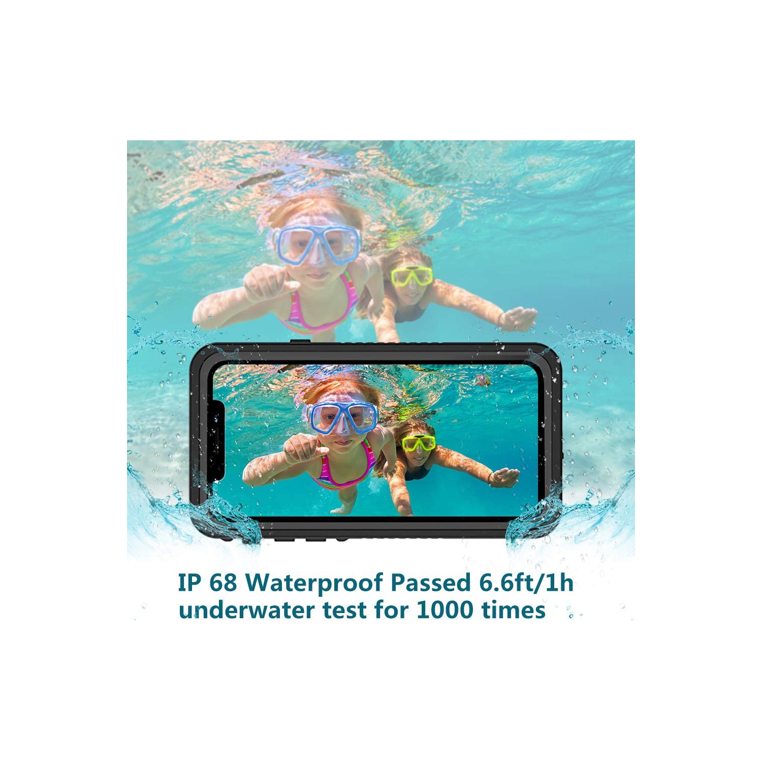 iPhone XR Case with Built-in Screen Protector Shockproof Waterproof Snowproof Dustproof Cases, IP68 Certified