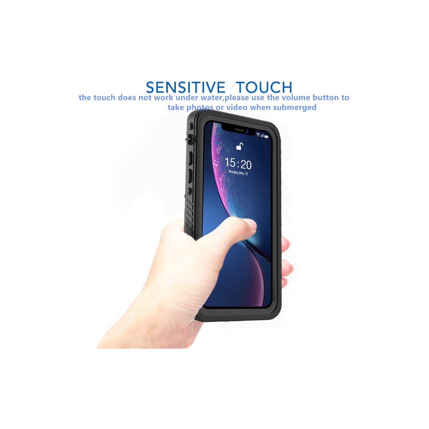 iPhone XR Case with Built-in Screen Protector Shockproof Waterproof Snowproof Dustproof Cases, IP68 Certified