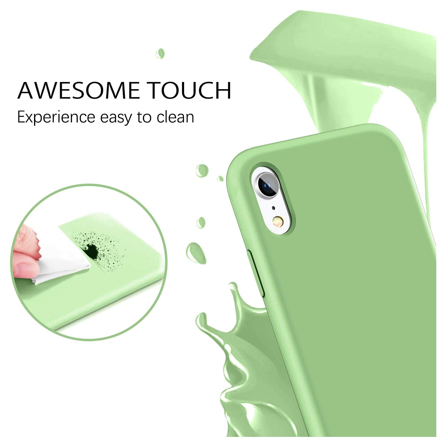 iPhone XR Case, Liquid Silicone Soft Gel Rubber Slim Cover with Microfiber Cloth Lining Cushion Shockproof Full