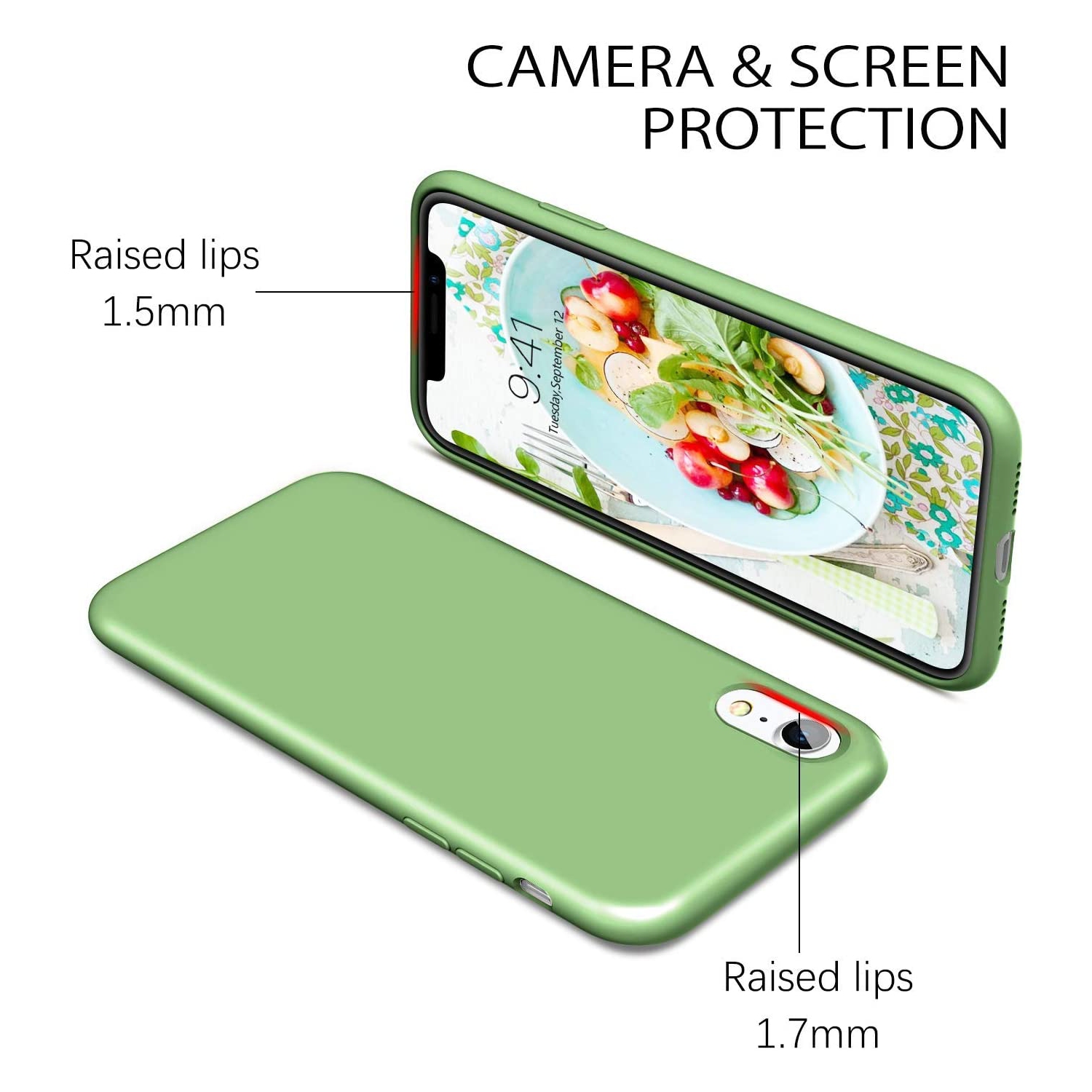 iPhone XR Case, Liquid Silicone Soft Gel Rubber Slim Cover with Microfiber Cloth Lining Cushion Shockproof Full