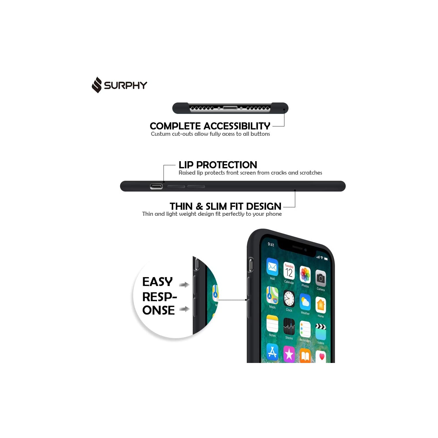 iPhone XR Silicone Case,Liquid Silicone Gel Rubber Anti-Scratch 6.1 inch Phone Case for iPhone XR