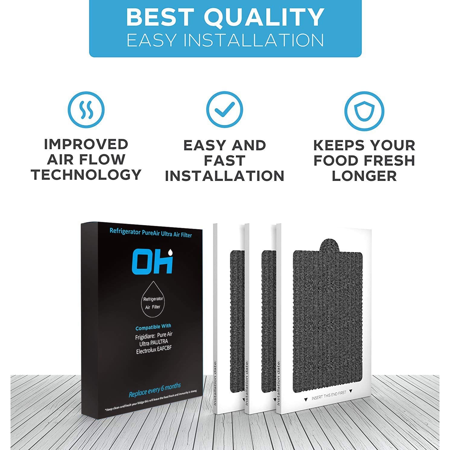 OH PAULTRA Refrigerator Air Filter Replacement Compatible with PAULTRA EAFCBF Ultra Pureair 242047801