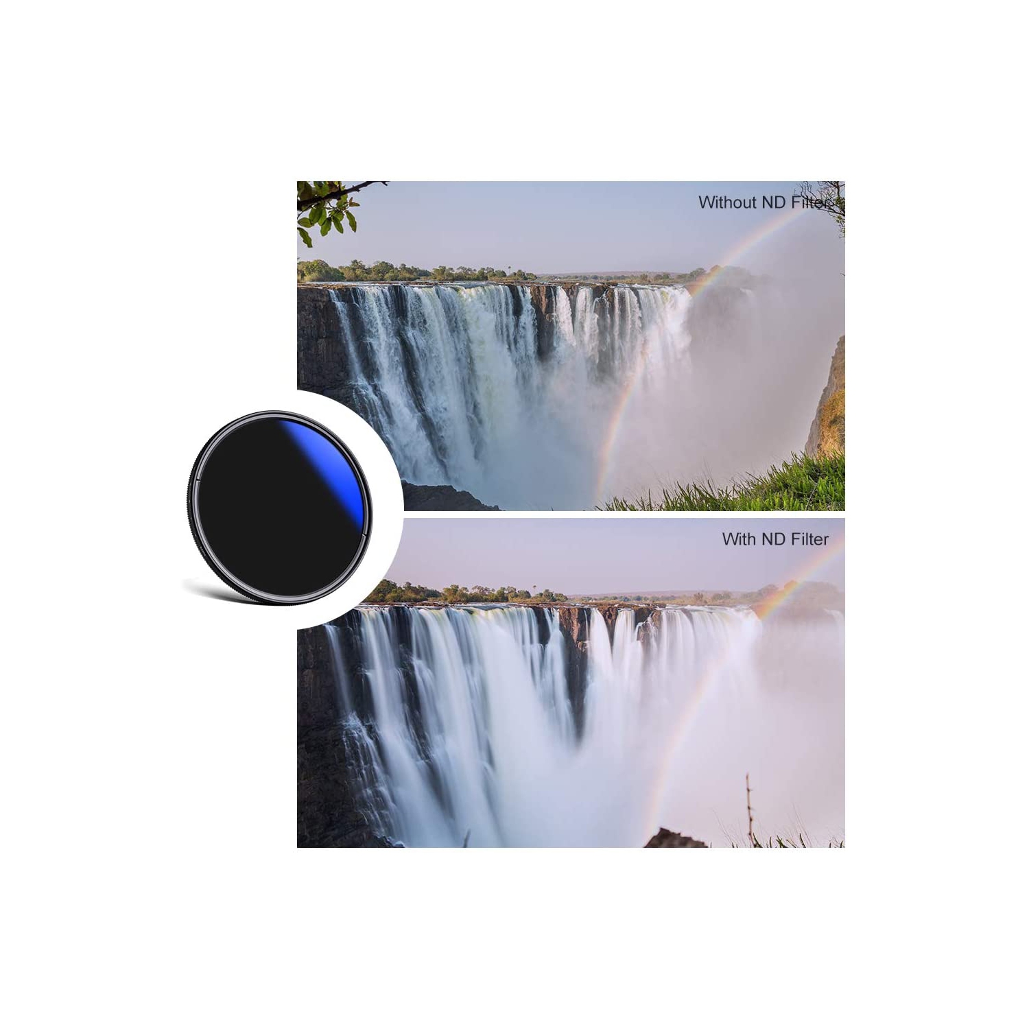 67mm ND Filter Slim Variable ND2-ND400 Filter Adjustable Fader Density Slim Waterproof