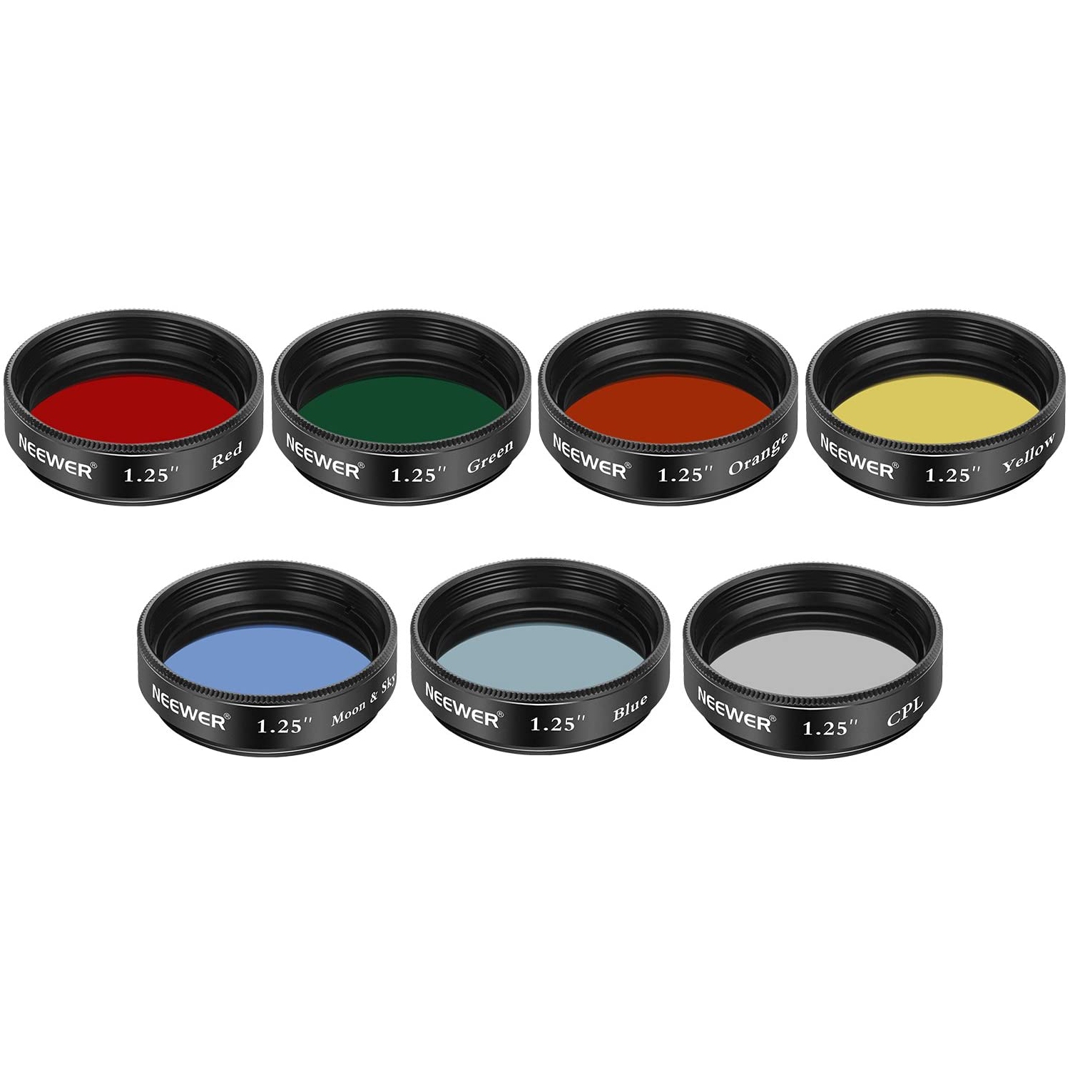 Filtre de Lune pour télescope de 1.25 po, filtre CPL, ensemble de 5 filtres de couleur Oculaires