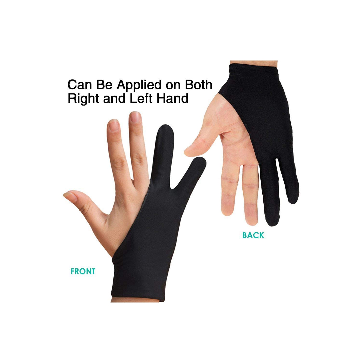 Gants d’artiste de 5 pièces pour tablette à dessin, gants anti-fautes à deux doigts, gants à dessin pour tablette, artiste numérique