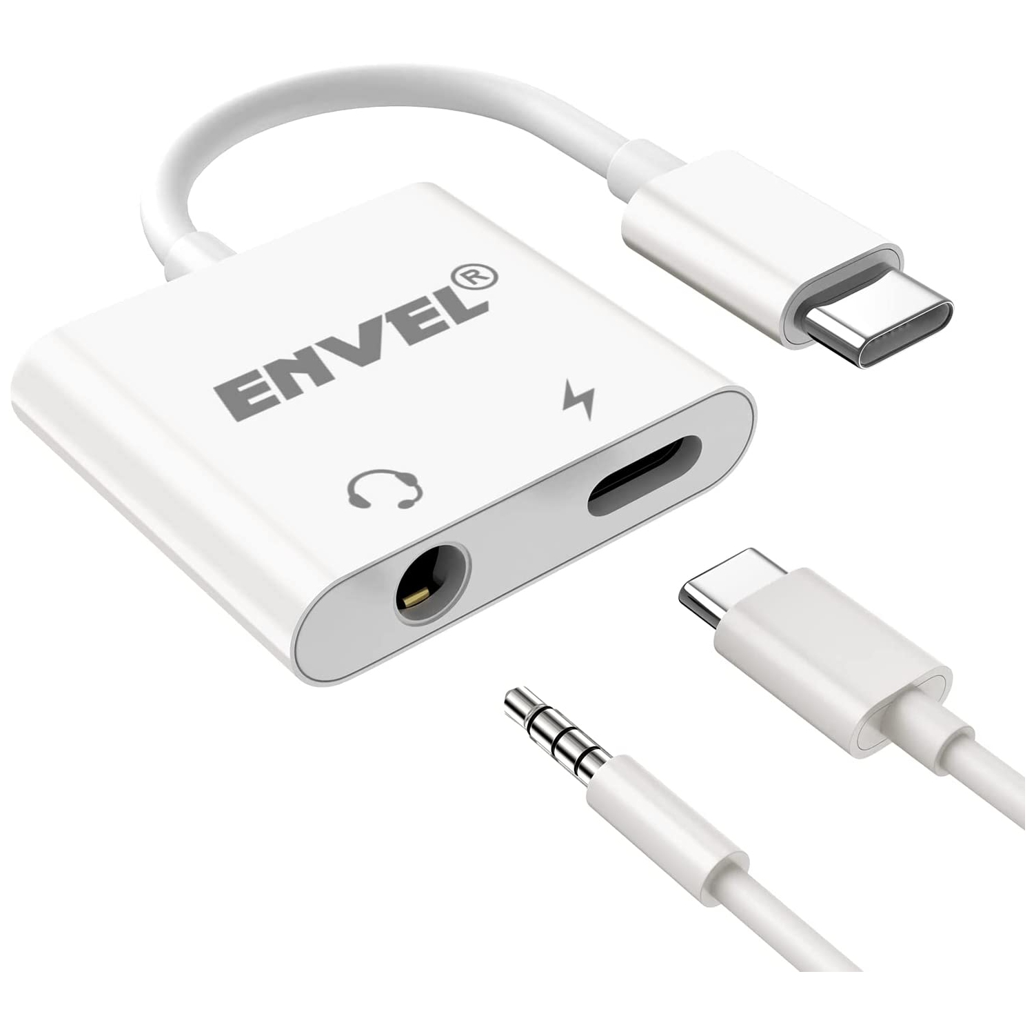 Adaptateur pour écouteurs USB-C et connecteur 3,5 mm vers USB-C répartiteur pour casque d’écoute, audio pour écouteurs et chargeur compatible avec