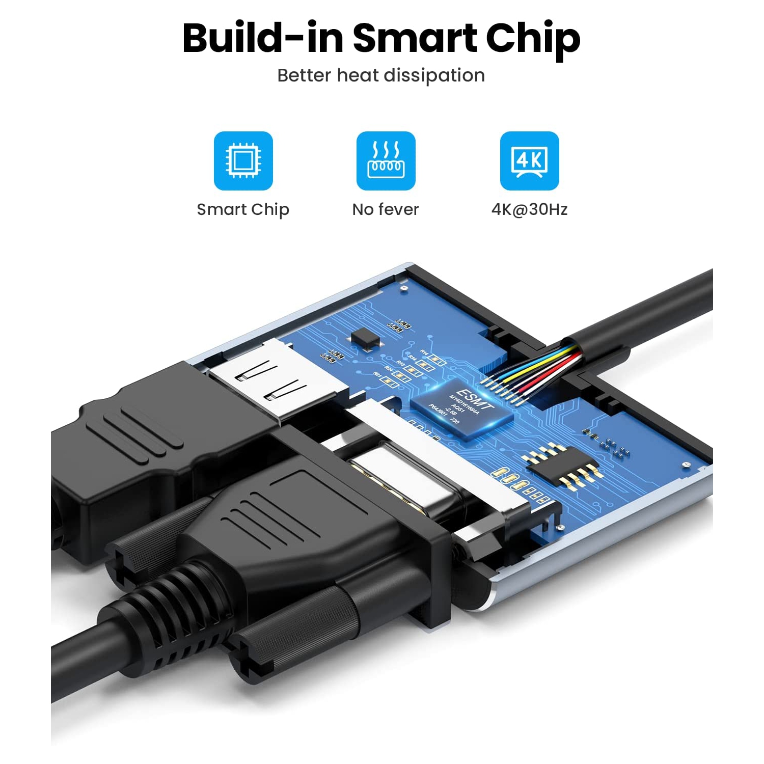 USB C to HDMI VGA Adapter, 2-in-1 USB C Hub with 4K HDMI, 1080P VGA,Type C to HDMI Converter for MacBook/MacBook