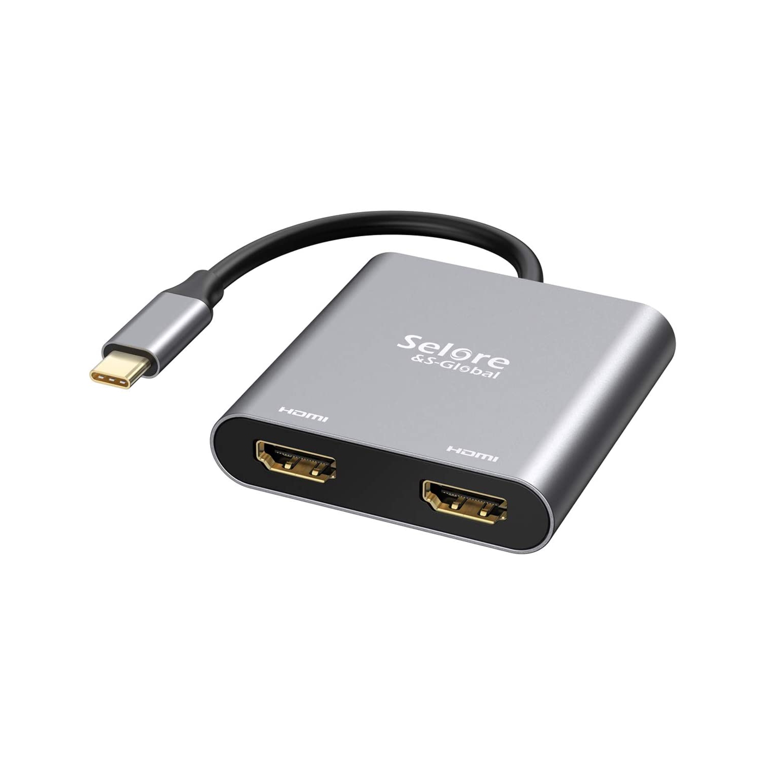 USB C to Dual HDMI Adapter 4K @60hz, Type C to HDMI Converter for