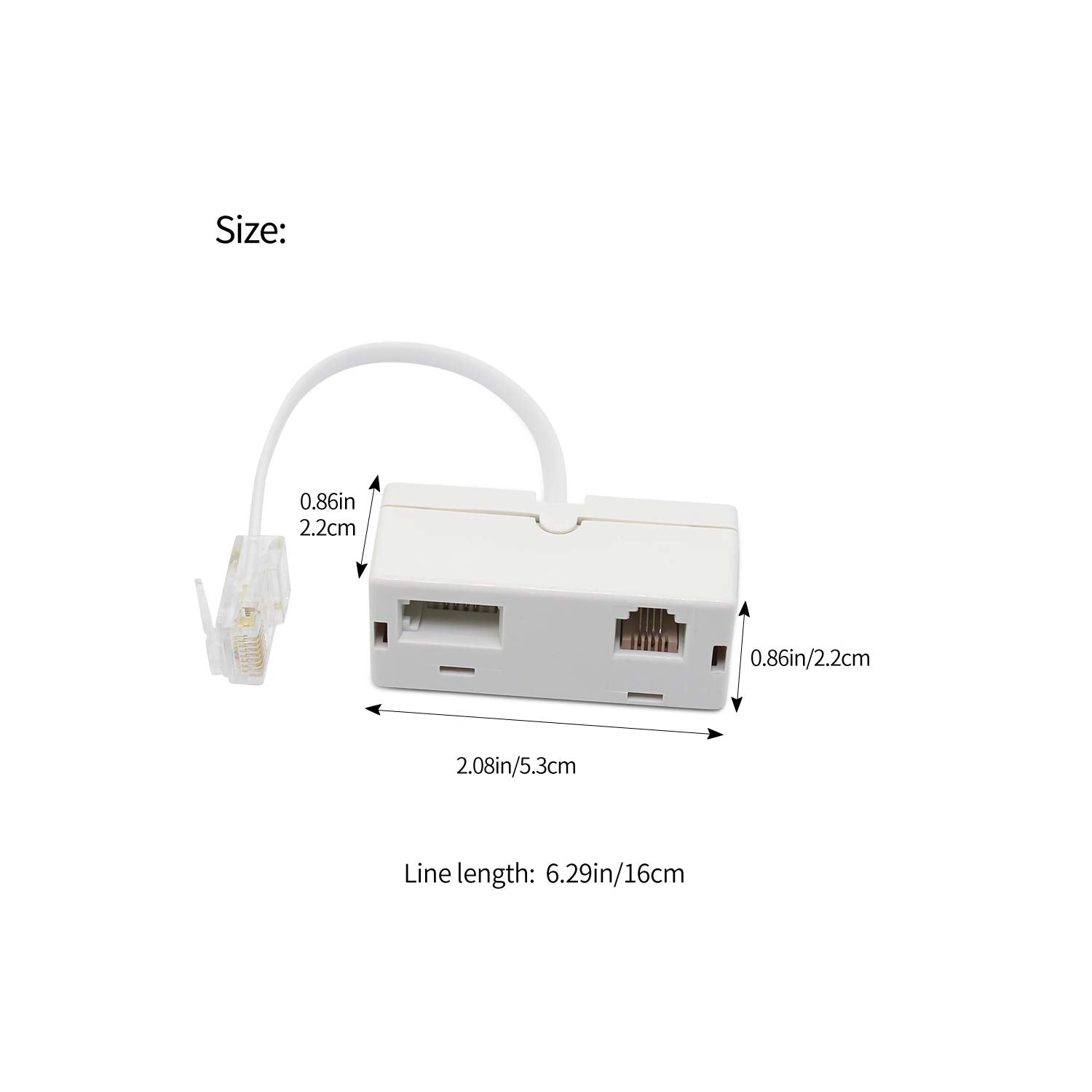 RJ45 to BT RJ11 Secondary Splitter Telephone Adapter RJ45 Plug Male TO BT RJ11 Femle Cord Separator for Converter RJ45