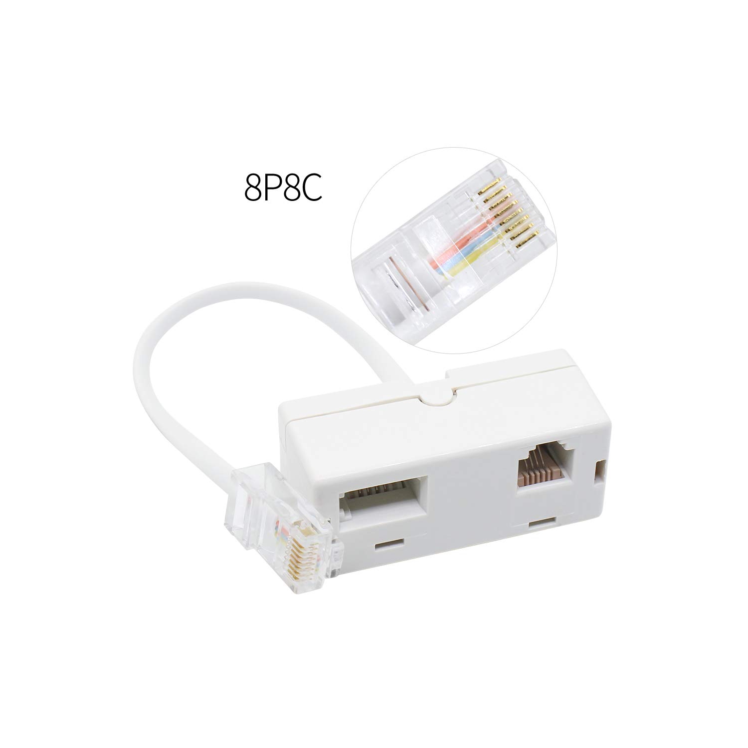 RJ45 to BT RJ11 Secondary Splitter Telephone Adapter RJ45 Plug Male TO BT RJ11 Femle Cord Separator for Converter RJ45