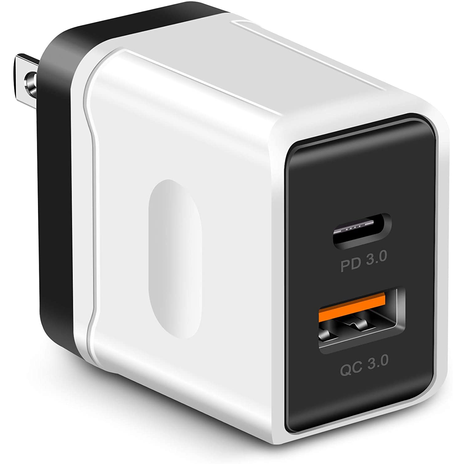 USB Wall Charger, 18W Quick Charge 3.0 USB Charger, PD Type-C Power Adapter, 2 Ports USB Charging Plug,