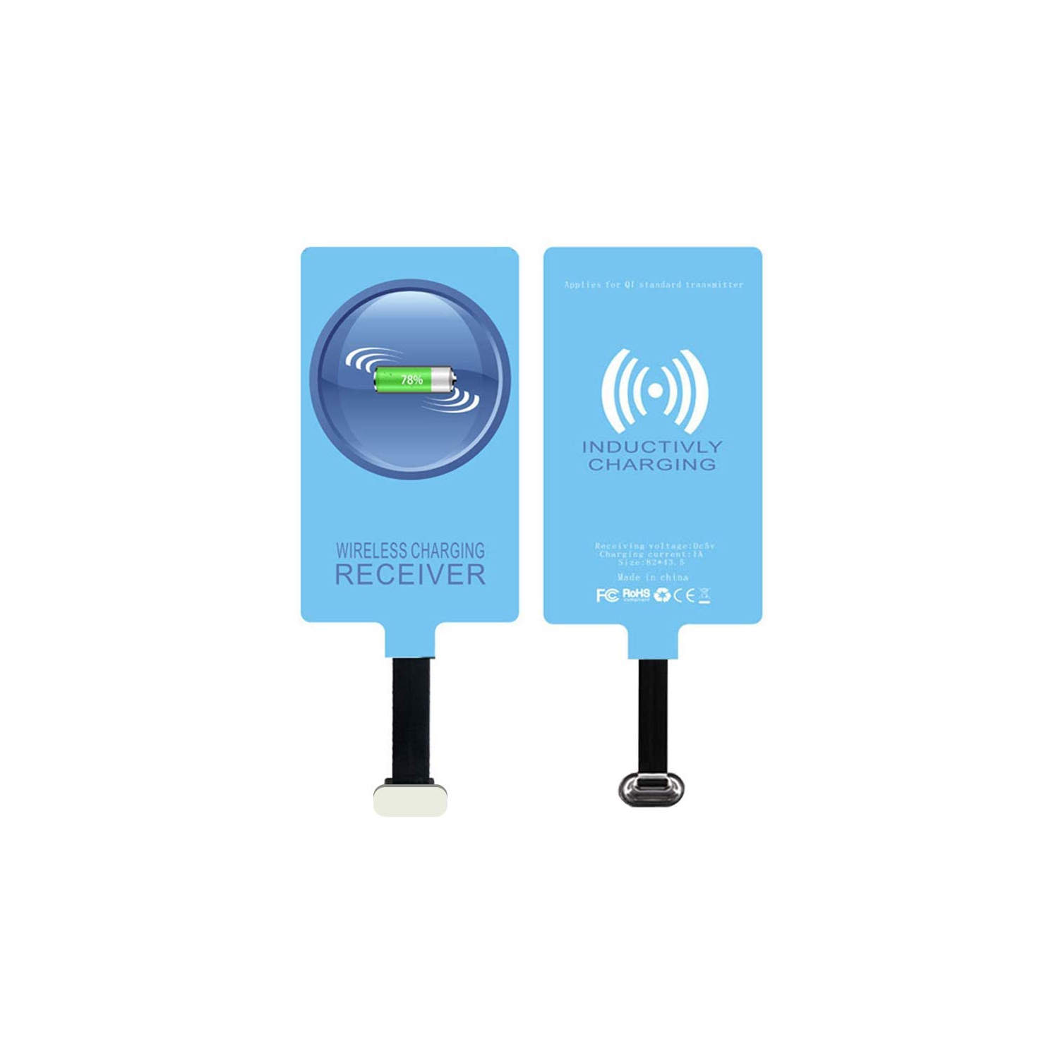 QI Wireless Charging Receiver Adapter with Fast&Smart Microchip Technology for Samsung Galaxy