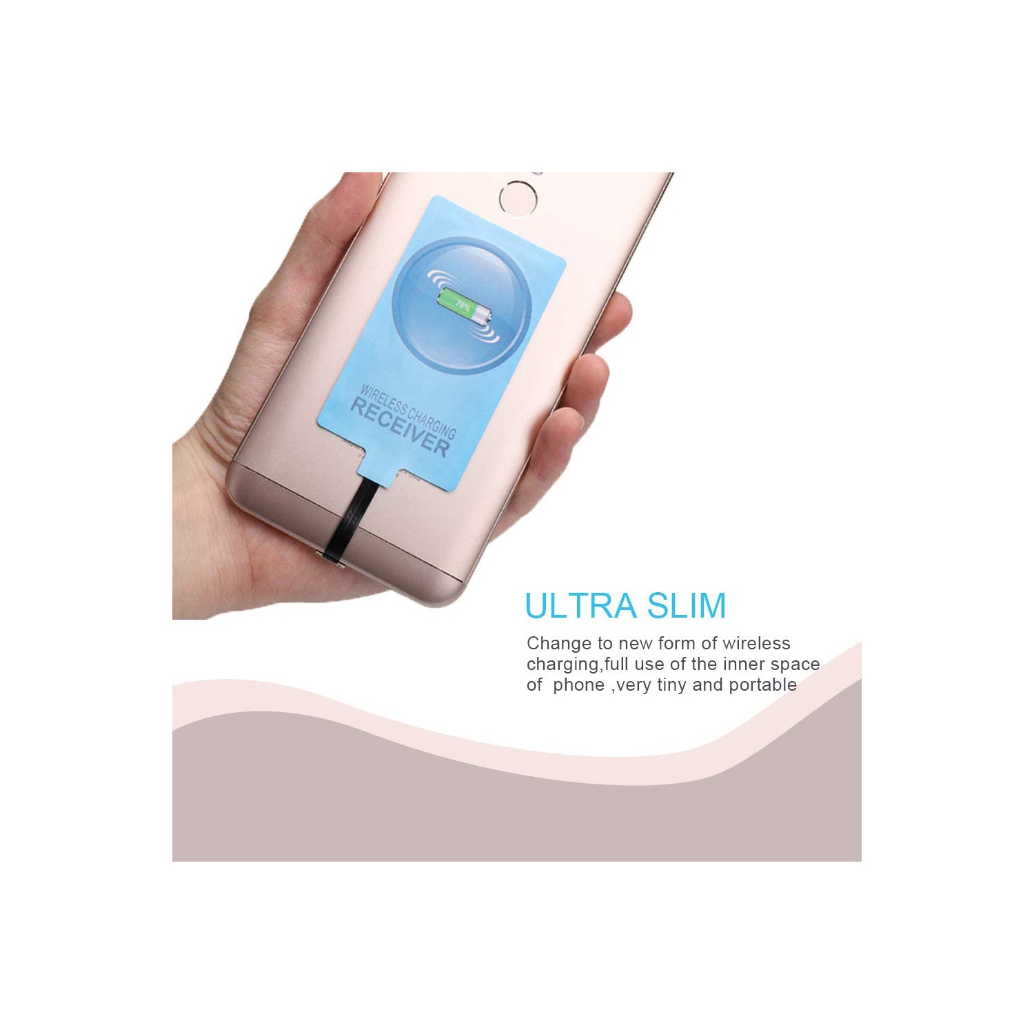 QI Wireless Charging Receiver Adapter with Fast&Smart Microchip Technology for Samsung Galaxy